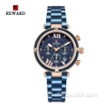 REWARD RD63084L reloj para mujer reloj con correa de malla de cuarzo resistente al agua reloj informal de negocios para hombre